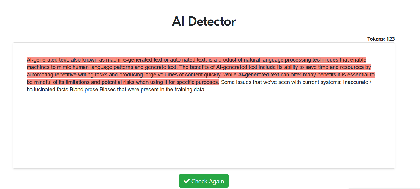 AI Detector Tool